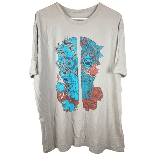 Jordan Buckley Sz 2XL World Wide Mens Shirt Skull Roses Print - Picture 1 of 8